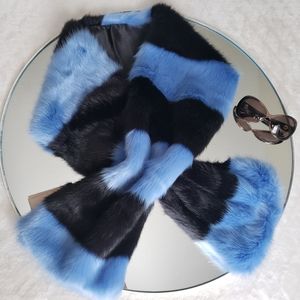 TIF & TIFFY Women's Striped Faux Fur Scarf